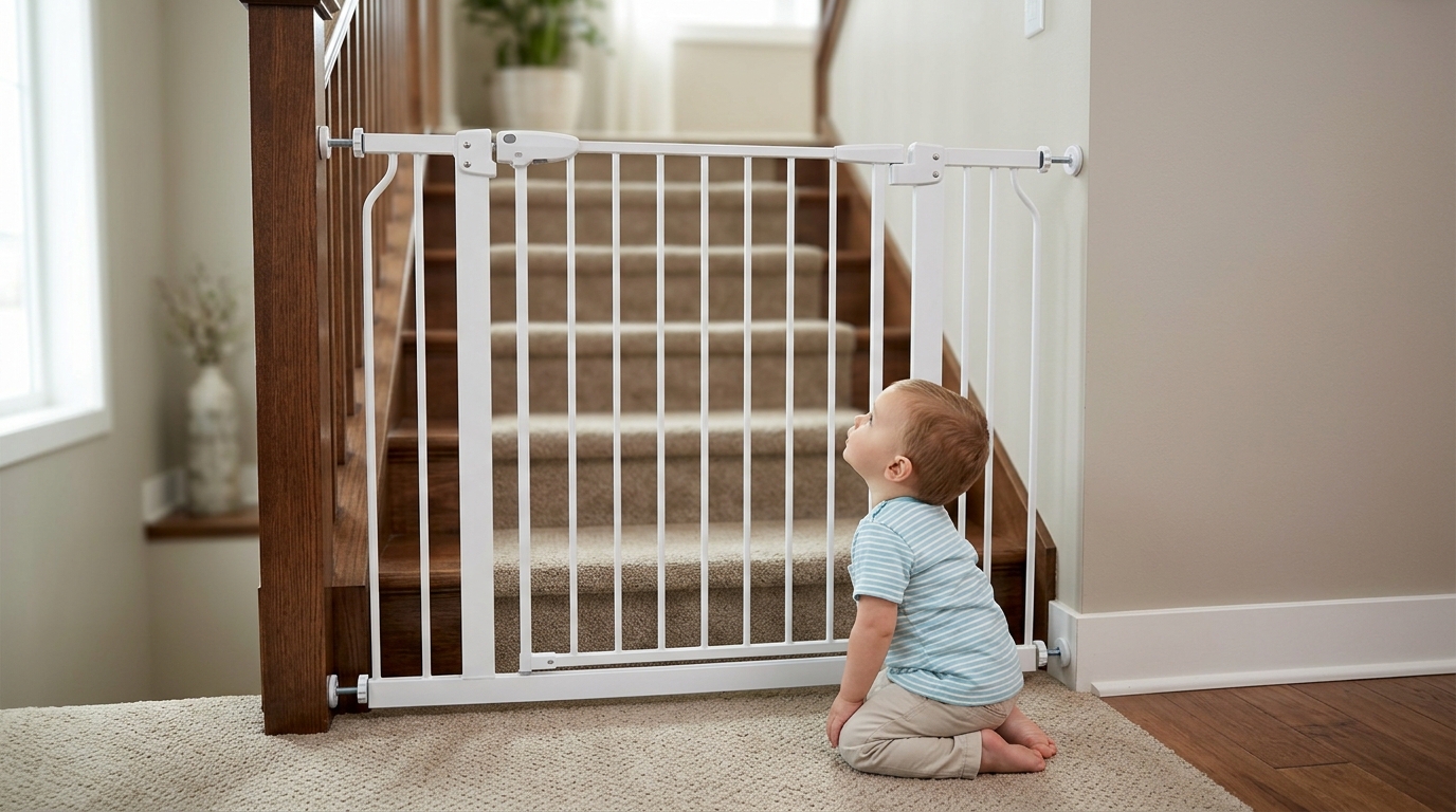 Baby Gate Buying Guide (2026): Hardware-Mounted vs Pressure-Mounted, Banister Kits, and Real-World Fit Checks