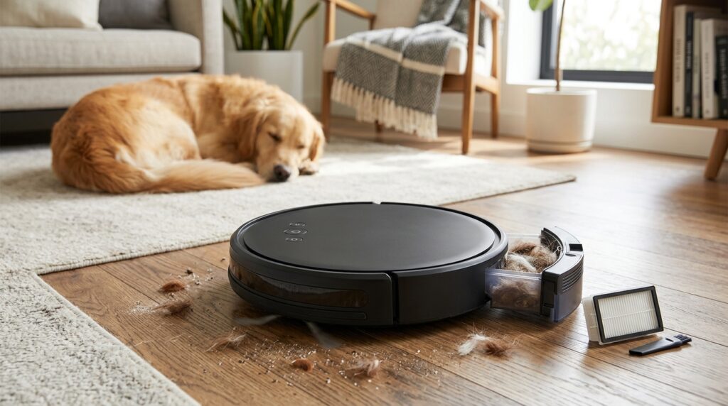 Robot Vacuums for Pet Hair: What Matters More Than ‘Suction’ (Brush Design, Bin, and Filters)