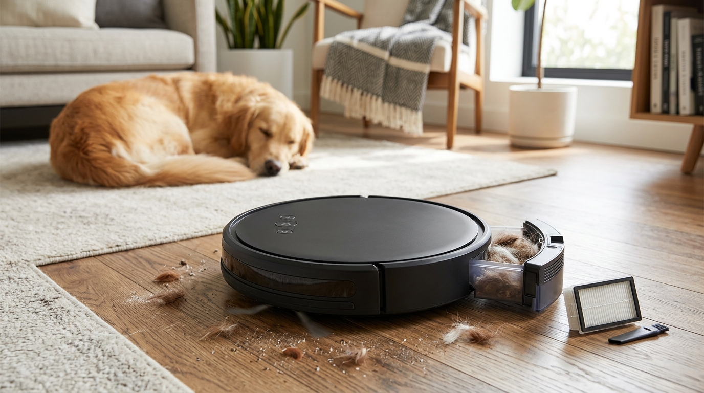 Robot Vacuums for Pet Hair: What Matters More Than ‘Suction’ (Brush Design, Bin, and Filters)