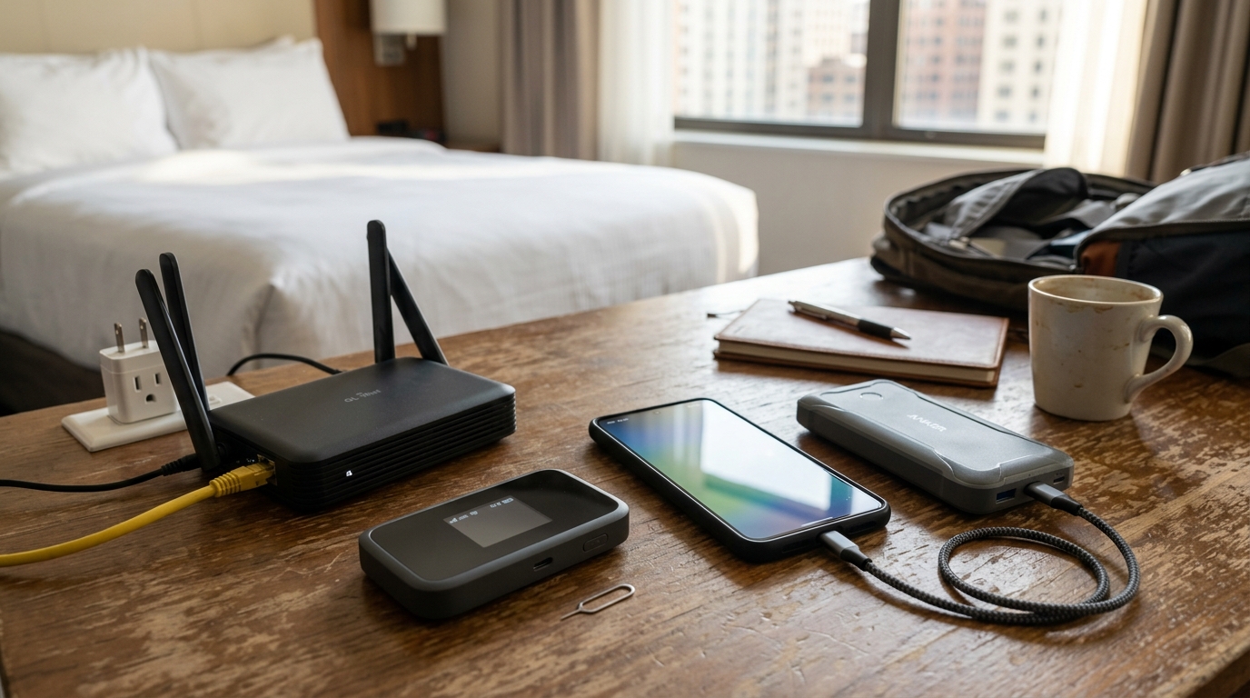 Travel Router vs Mobile Hotspot vs Phone Tethering: Cost, Speed, Battery, and Security Tradeoffs (US Travelers)